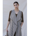 ECRU LONG STRIPED WAISTCOAT