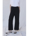 WIDE ELASTIC TROUSERS BLACK