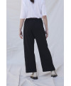 WIDE ELASTIC TROUSERS BLACK