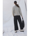 WIDE ELASTIC TROUSERS BLACK