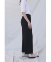 WIDE ELASTIC TROUSERS BLACK