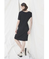 ADJUSTABLE STRAP ELASTIC DRESS IN BLACK