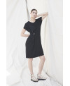 ADJUSTABLE STRAP ELASTIC DRESS IN BLACK