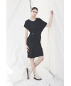 ADJUSTABLE STRAP ELASTIC DRESS IN BLACK