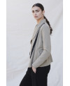 PLUSH FABRIC FITTED JACKET IN SALVIA