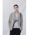 PLUSH FABRIC FITTED JACKET IN SALVIA