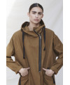 RECYCLED COTTON TWILL PARKA IN TOASTED