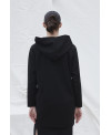 BLACK LIGHTWEIGHT PARKA WITH ZIPPER AND HOOD