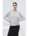 KNITTED LINEN SWEATER WITH A V-NECK