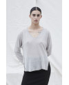 KNITTED LINEN SWEATER WITH A V-NECK