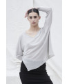 KNITTED LINEN SWEATER WITH A V-NECK