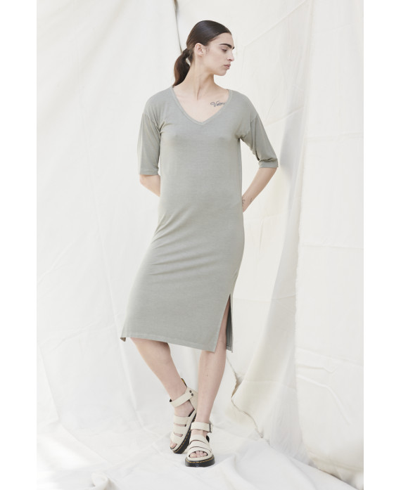 SALVIA ELASTIC V-NECK DRESS