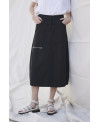 BLACK ELASTIC SERGE SKIRT