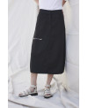 BLACK ELASTIC SERGE SKIRT