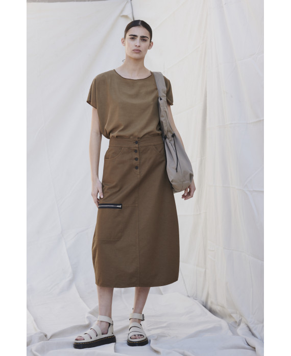 TOASTED ELASTIC SERGE SKIRT