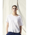 White combined fabrics T-shirt