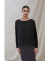 BLACK OVERSIZED LYOCELL T-SHIRT