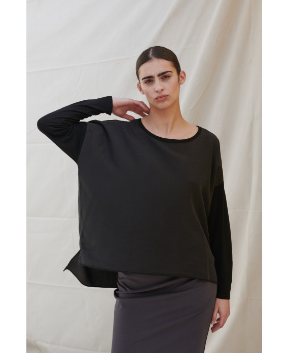 CAMISETA OVERSIZE DE LYOCELL NEGRA