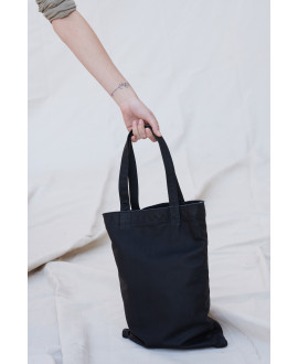 Leather tote bag BLACK