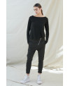 DISPLACED ZIPPER TROUSERS BLACK