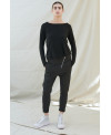 DISPLACED ZIPPER TROUSERS BLACK