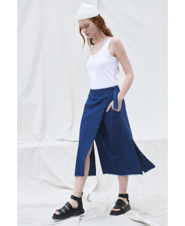 FALDILLA COSTURES IRREGULARS DENIM