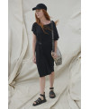 VESTIDO ELÁSTICO CON HEBILLA NEGRO