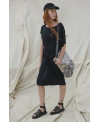 VESTIDO ELÁSTICO CON HEBILLA NEGRO