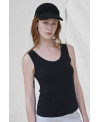 BLACK SLEEVELESS T-SHIRT