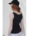 BLACK SLEEVELESS T-SHIRT