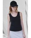 BLACK SLEEVELESS T-SHIRT