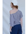 IRREGULAR SHORT SLEEVE T-SHIRT IN BLACK