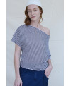 IRREGULAR SHORT SLEEVE T-SHIRT IN BLACK
