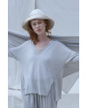 KNITTED LINEN SWEATER WITH A V-NECK