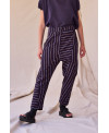 PURPLE STRIPED TROUSERS