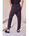 PURPLE STRIPED TROUSERS