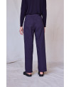 PANTALÓN PLIEGUES CENTRALES DE ALGODÓN RECICLADO MORADO