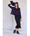 FALDA MIDI TEJIDO ELÁSTICO NEGRO