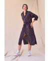 VESTIDO CAMISERO RAYAS MORADO