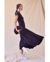 PURPLE ASYMMETRIC RIBBED DRESS
