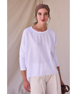 WHITE OVERSIZED LYOCELL T-SHIRT