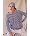 WHITE STRIPED LONG SLEEVE ICONIC T-SHIRT