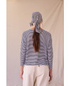 WHITE STRIPED LONG SLEEVE ICONIC T-SHIRT