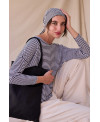 WHITE STRIPED LONG SLEEVE ICONIC T-SHIRT