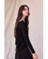 SAMARRETA OVERSIZE DE COLL PIC EN NEGRE