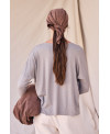 CAMISETA OVERSIZE DE CUELLO PICO EN TOMILLO