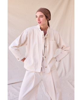 ORGANIC COTTON DOUBLE JACKET IN ECRU