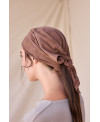 LEATHER SCARF IN BROWN