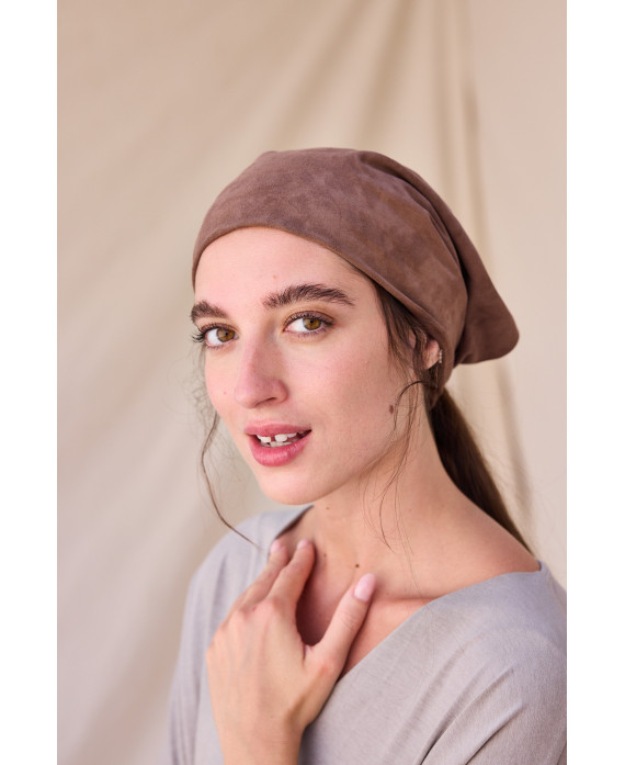 LEATHER SCARF IN BROWN