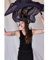 SILK AND COTTON PURPLE FOULARD